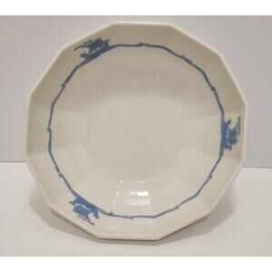 ROOKWOOD Round Serving Bowl Pottery Blue Sailing Ship Boat M-29